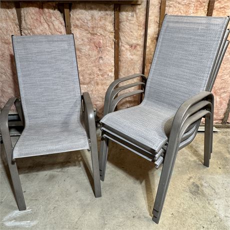 Set of 4 Aluminum Frame Stacking Deck or Patio Chairs