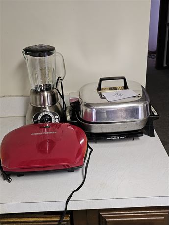 Nesco Electric Fryer, Forman Grill, & Oster Blender