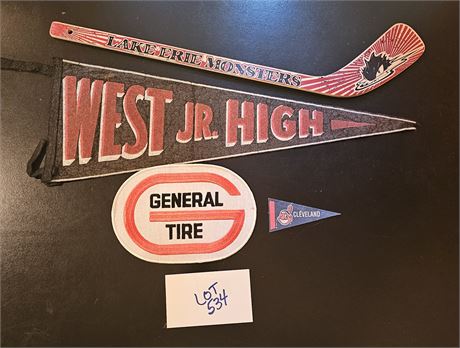 Lake Erie Monsters Souvenir Hockey Stick, General Tire Patch & West Jr. High & I