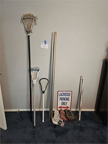 Lacrosse Sporting Gear:Mixed Sticks & Nets "Warrior/Brine Vipur & More"+ Sign
