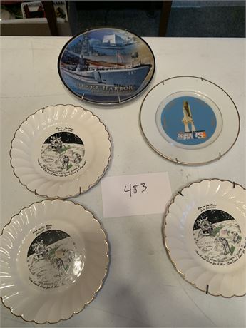 Pearl Harbor Commemorative Plate First men On The Moon Plates