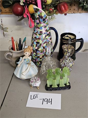 Mixed Home Decor: Figurines / Murano Vase / MCM Pitcher & More