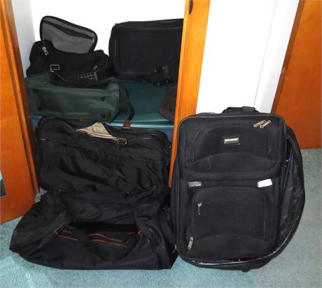 Storage Tote & Various Luggage, bags