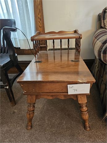 Solid 2-Tier Wood End Table