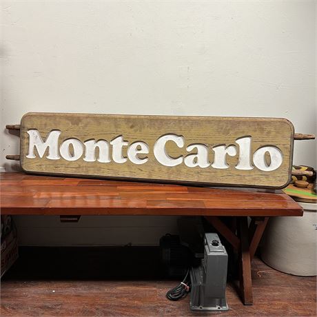 Large Wooden Monte Carlo Advertising Sign