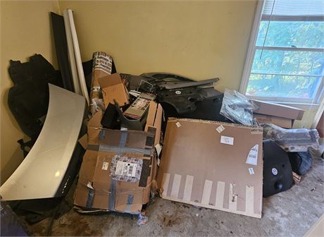 Large Lot Of VW Car & Body Parts, Door Panels, Windows, Trunk Lid, & More
