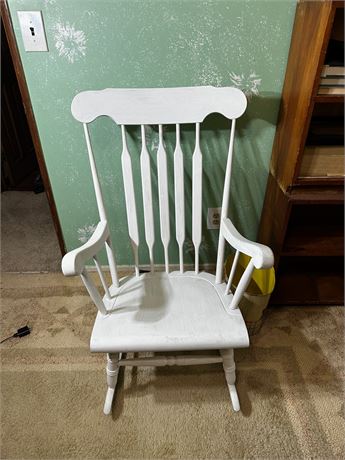 Wooden Rocking Chair, Painted White