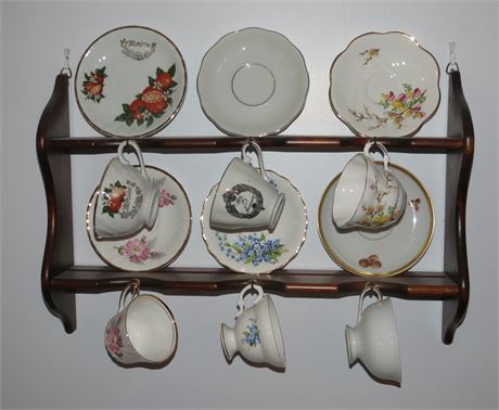 Tea Cups & Display Rack