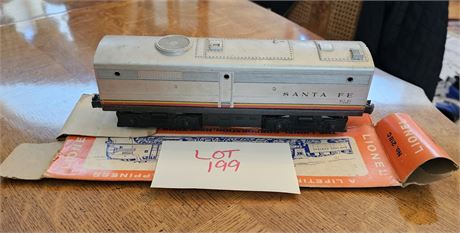 Lionel O Gauge Santa Fe Model Train B-Unit Unpowered Locomotive to Increase Powe