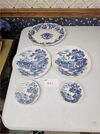 Wedgewood Countryside 10" Plates & Bowls + Syracuse China Platter