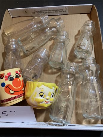 Vintage Baby Bottle Lot Both Glass and Plastic