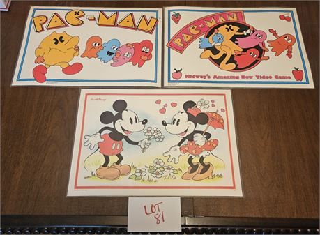 Vintage 1980's Bally Midway Packman Place Mats