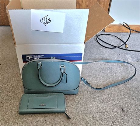 Coach Turquoise Purse & Wallet