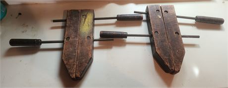 Antique wood clamps