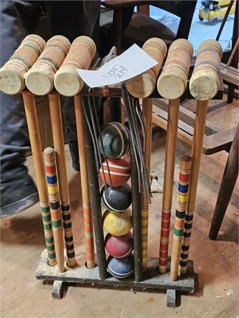 Vintage Wood Croquet Set