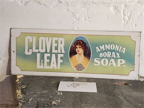 Reproduction Clover Leaf Soap Metal Sign 1974
