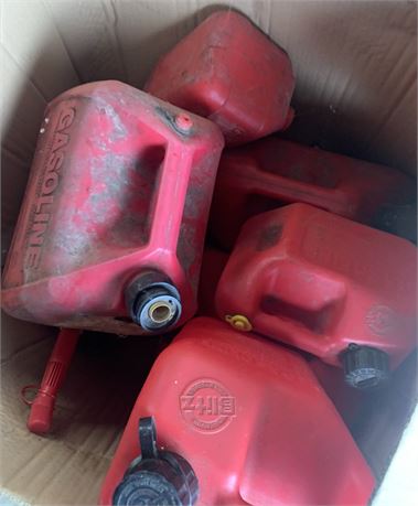 Red Blitz Gasoline Cans Lot of 6