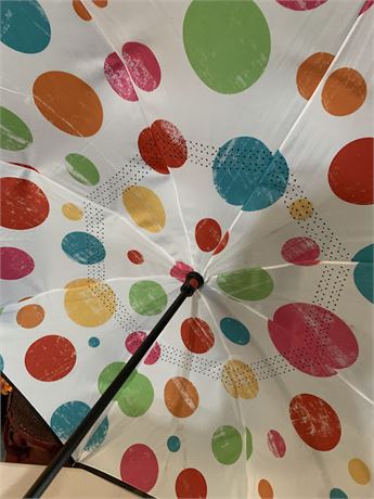 Colorful Polka Dotted Rain Umbrella