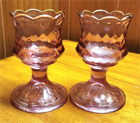 Fenton Dusty Rose Candle Holders