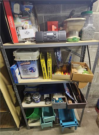 Mixed Shelf Cleanout: Ice Melt / Chemical Spreaders / Lights / Electric Supplies