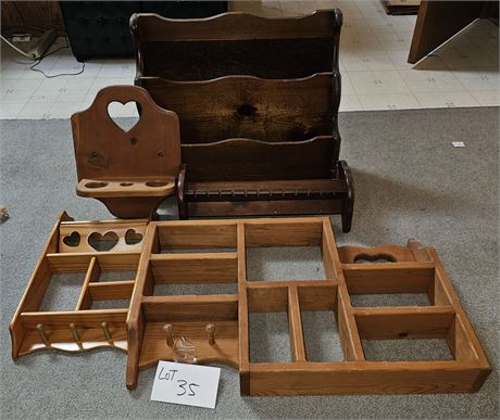 Mixed Wood Display Shelves- Sizes, Maker & Style Vary