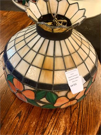 Tiffany-Style Leaded Stained Glass Pendant Ceiling Light W/Floral Design