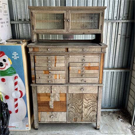 American Cabinet Co. Antique Dental Cabinet - 35.75 x 15.25 x 61"T