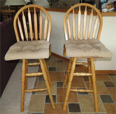 Wood Swivel Bar Stools