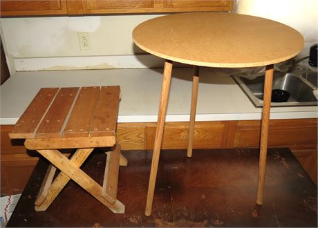 Accent Table, Folding Stool