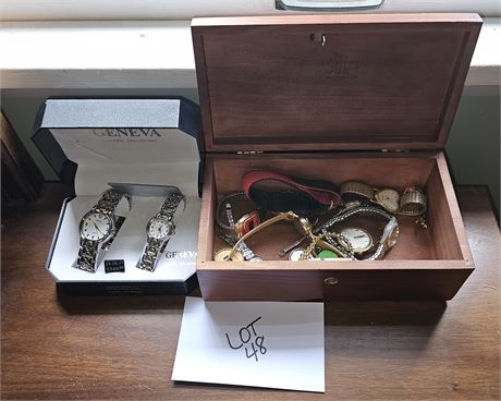 Mixed Watch Lot: Geneva, Milan, Hamilton GF 10K Untested & More