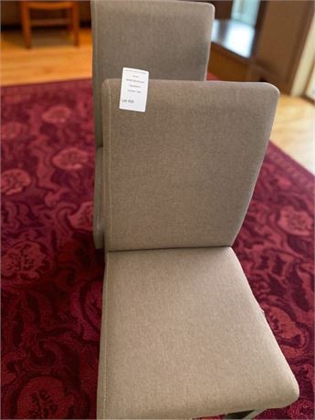 Brown Upholstered Chairs Set of 2