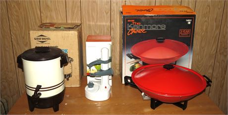 West Bend Party Perk, Rapid Peeler, Sears Wok