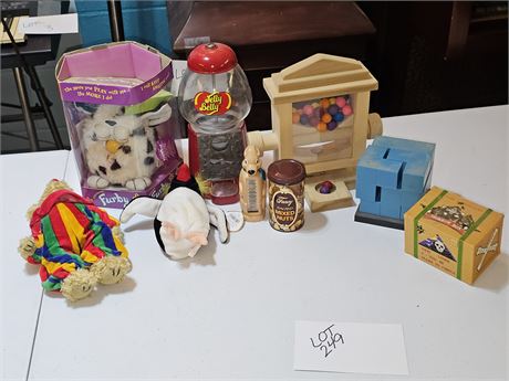 Mixed Toy Lot : Beanie Babies / Furby / Gumball & More