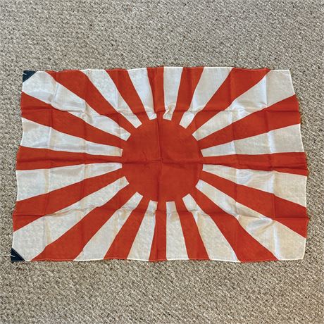 Original Japanese WWII Era Silk Rising Sun Army War Flag (36" x 27")