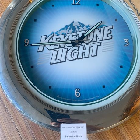 Keystone Light Beer PlasticBattery Operated  Advertising Wall Clock