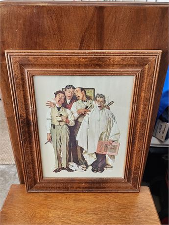 Vintage Norman Rockwell Framed "Barbershop Quartet" Print