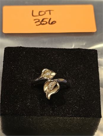 Sterling 925 EA Calla Lily Ring Sz 10