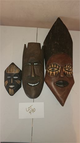 Hand Carved African Wall Mask Art