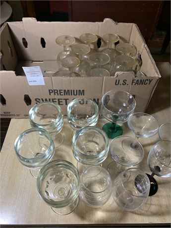 Wine/Water Goblet & Martini Glass Cleanout Lot of 23