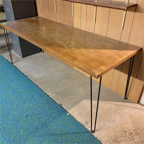 Large, Mid-Century Modern Desk or Workbench - 80 x 29 5/8 x 3 3/8"T