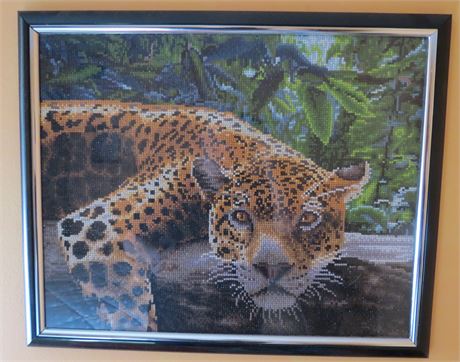 Leopard Framed Bead Art
