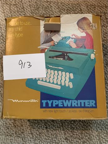 Vintage Toy Typewriter By Marxwriter 1973  Made in Japan With Original Box