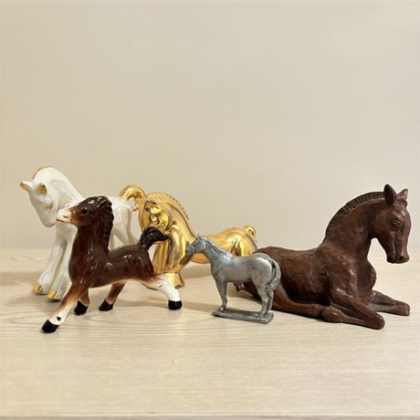 Vintage Horse Figures - Ceramic, Pewter, Red Mill Mfg