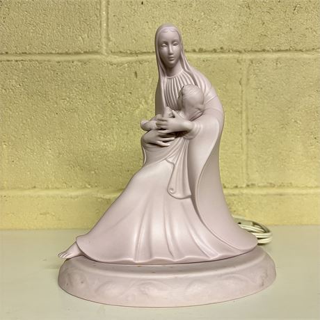 VTG Holland Mold Ceramic Madonna & Child Figurine w/ Lighted Base - Approx 9"