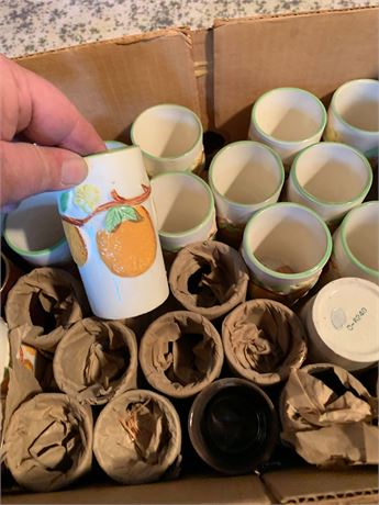 Vintage 1950s Napcoware Ceramic Orange Juice Tumbler Lot