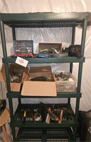Mixed Tool Lot & Shelf- Hammers, Saws, Screwdrivers, Socket Sets, & More