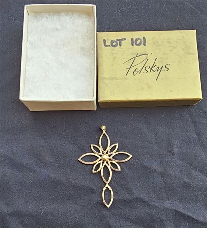 14K Turkey Flower Pedant 1.5 dwt