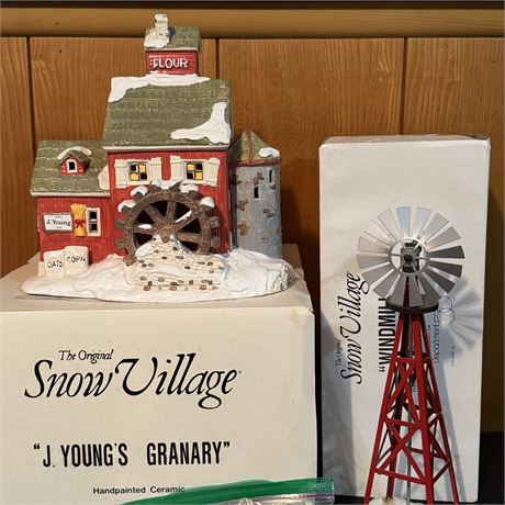 Dept. 56 Snow Village "J. Young’s Granary & Windmill” 1989