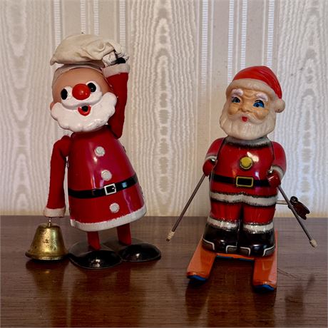 Vintage Santa Claus Tin Litho Wind Up Toys