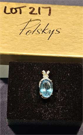 10k Ocean Blue Pendant 2.3 dwt